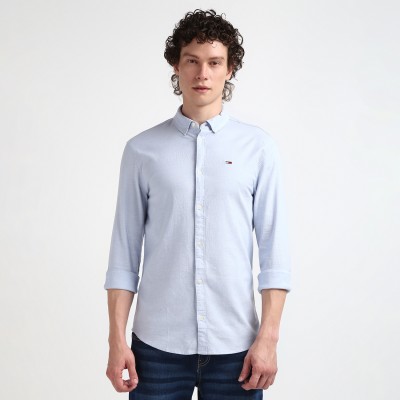 TOMMY HILFIGER Men Solid Casual Blue Shirt