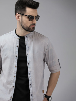 Roadster Men Solid Casual Blue Shirt