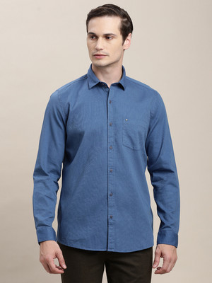 TURTLE Men Solid Casual Blue Shirt