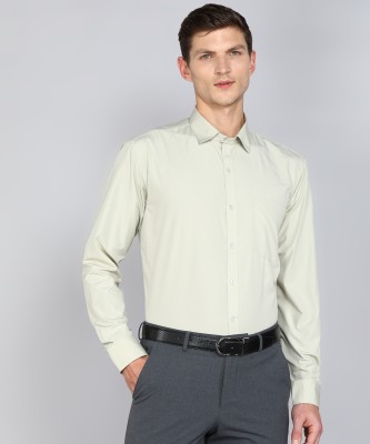 Appel Touch Men Solid Formal Green, Light Green Shirt