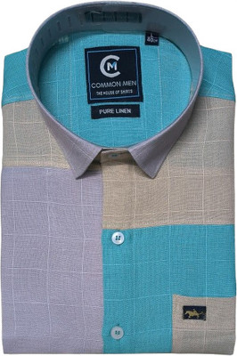 Common Men Men Checkered, Color Block Casual Multicolor Shirt