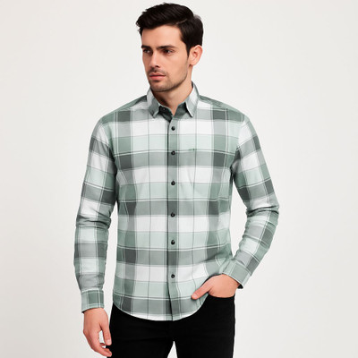 Zoitgiest Men Checkered Casual Blue, White Shirt