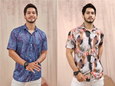 MAHADEV Men Solid Casual Multicolor Shirt(Pack of 2)