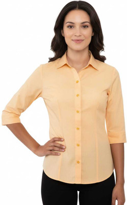 ZUNAIRA GARMENTS Women Solid Formal Yellow Shirt