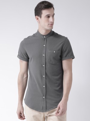 Club York Men Solid Casual Grey Shirt