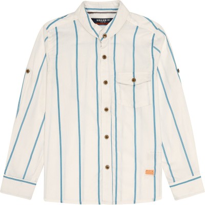 KILLER Boys Striped Casual White Shirt