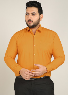 METRONAUT PLUS Men Solid Formal Yellow Shirt