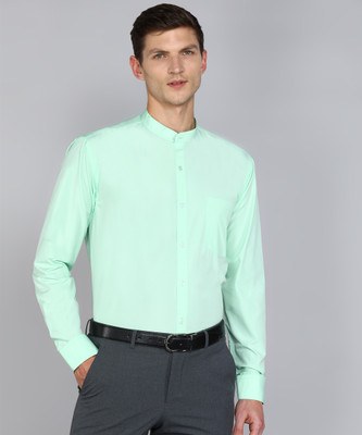 Appel Touch Men Solid Formal Light Green Shirt