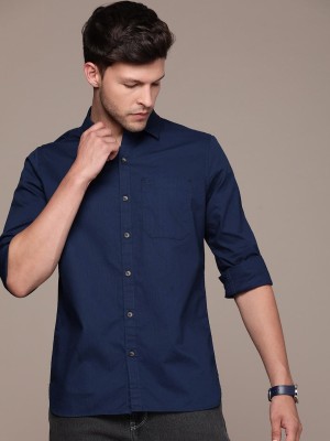 WROGN Men Self Design Casual Blue Shirt