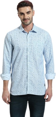 Klub Fox Men Printed Casual Blue Shirt