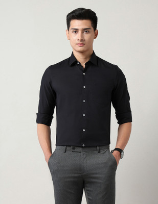 ARROW Men Self Design Formal Black Shirt
