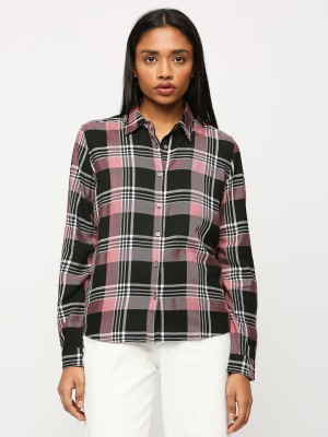 Pepe Jeans Women Checkered Casual Black Shirt