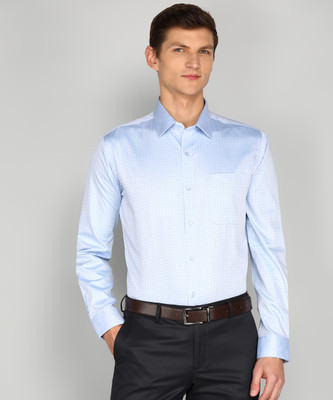 Raymond Men Self Design Formal Blue Shirt