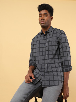 Wrangler Men Checkered Casual Black Shirt
