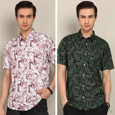 BLYNK Men Printed Casual Multicolor Shirt(Pack of 2)