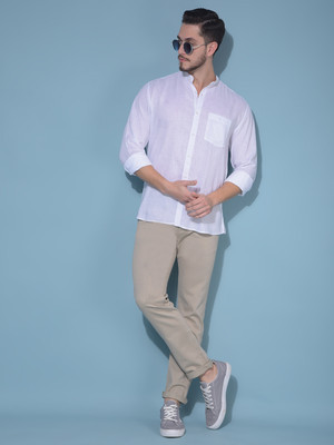 CRIMSOUNE CLUB Men Solid Casual White Shirt