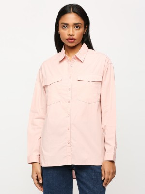 Pepe Jeans Women Solid Casual Pink Shirt