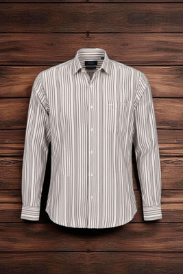 Aarna Enterprise Men Self Design Casual Grey, White Shirt