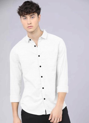 SYSBELLA FASHION Men Self Design Casual White Shirt