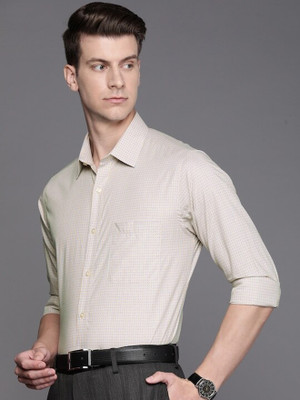 Raymond Men Checkered Formal White, Black, Grey Shirt