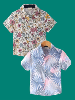 KILLER Boys Printed Casual Blue Shirt(Pack of 2)