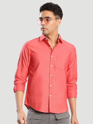 Bene Kleed Men Self Design Formal Red Shirt