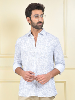 CRIMSOUNE CLUB Men Self Design Casual Grey Shirt