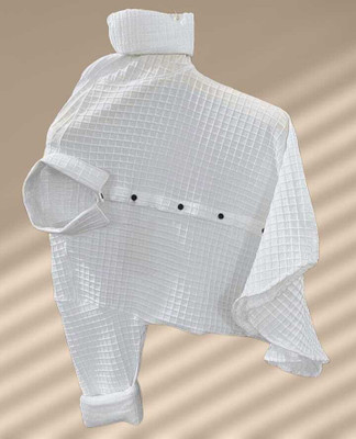 Lebridog Fashion Men Self Design Casual White Shirt