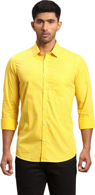 COLORPLUS Men Solid Casual Yellow Shirt