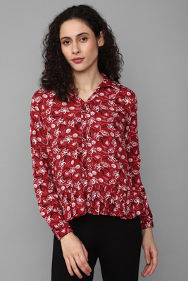 Allen Solly Women Printed Casual Red Shirt