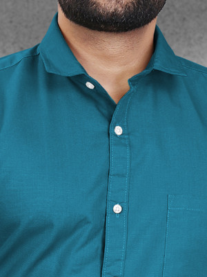 VeBNoR Men Solid Formal Blue Shirt