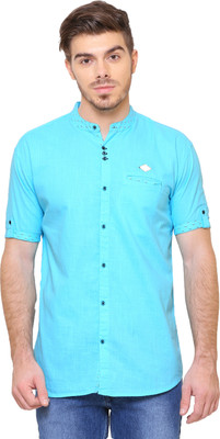 KUONS AVENUE Men Solid Casual Blue Shirt