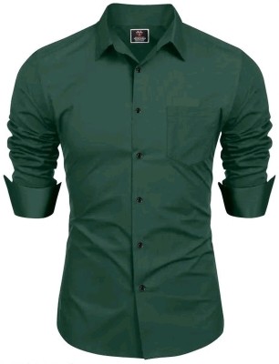 UNNATI TRENDS Men Solid Casual Green Shirt