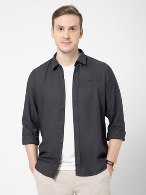 Oxyzone Men Solid Casual Grey Shirt