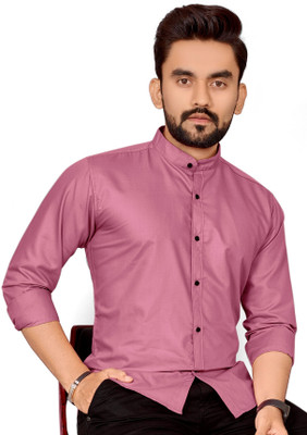 NIVICK Men Solid Formal Pink Shirt