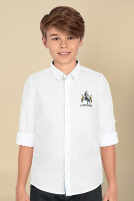 Allen Solly Boys Solid Casual Grey Shirt