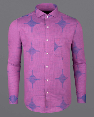 HOC Men Printed Casual Purple Shirt