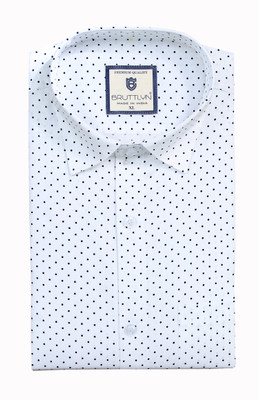 Bruttlyn Men Printed Casual Black, White Shirt