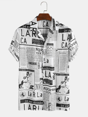 Qlonz Store Men Solid Casual White, Black Shirt