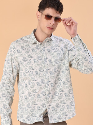 V-MART Men Printed Casual Beige Shirt