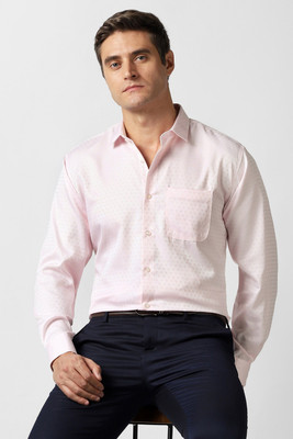 VAN HEUSEN Men Solid Formal Pink Shirt