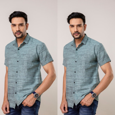 METRONAUT Men Solid Casual Grey Shirt(Pack of 2)