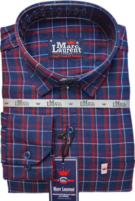 Marc Laurent Men Checkered Casual Blue, Red Shirt