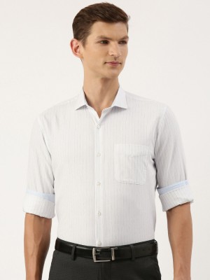 PETER ENGLAND Men Striped Formal White Shirt