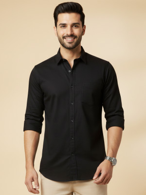 METRONAUT Men Solid Casual Black Shirt