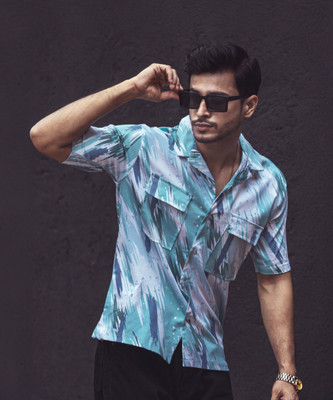 Jump Cuts Men Printed Casual Green Shirt