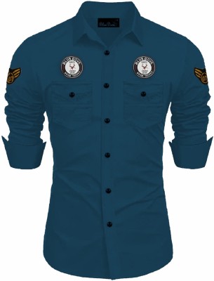 Blue dove Men Solid Casual Dark Green Shirt