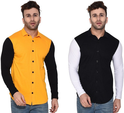 GEUM Men Solid Formal Multicolor Shirt(Pack of 2)