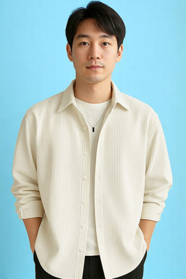 Laxmitextile Hubb Men Solid Casual White Shirt(Pack of 2)