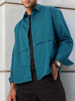 Kook N Keech Men Solid Casual Green Shirt